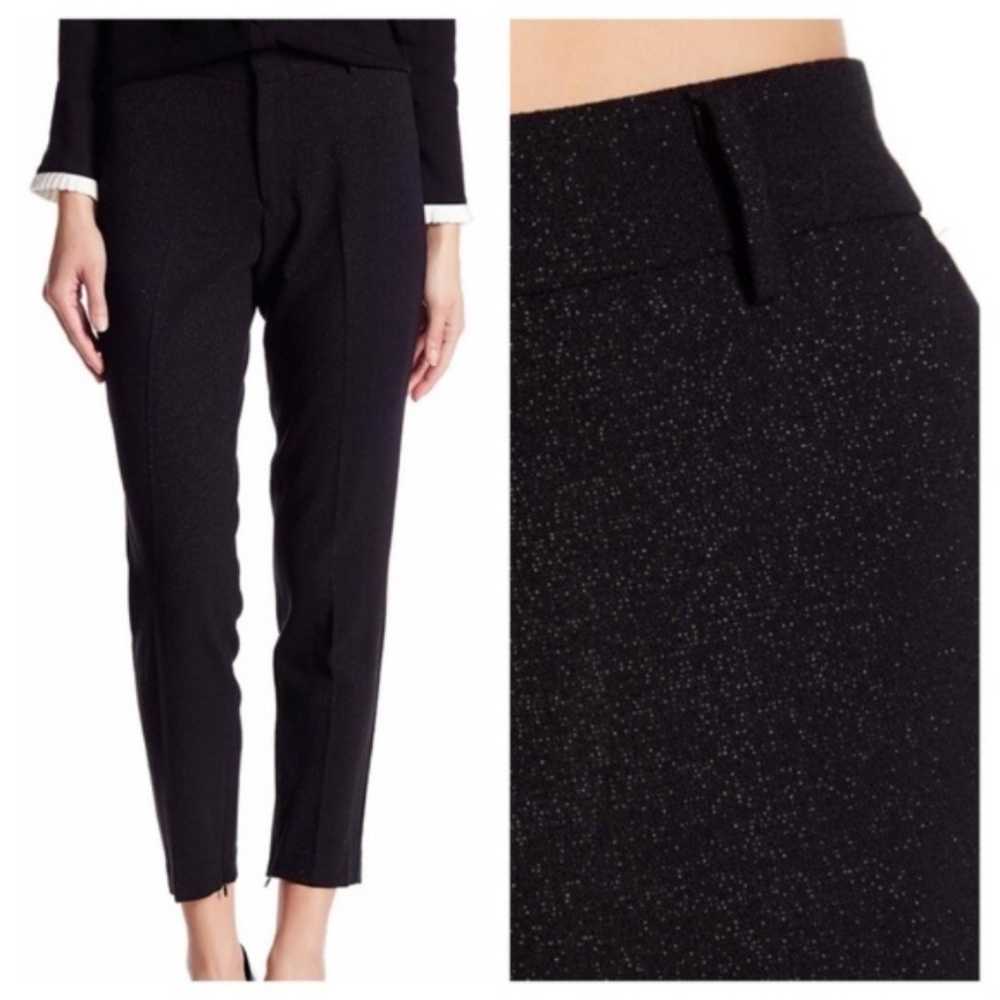 ABS Allen Schwartz Black Cropped Sparkle Black Pant NWT